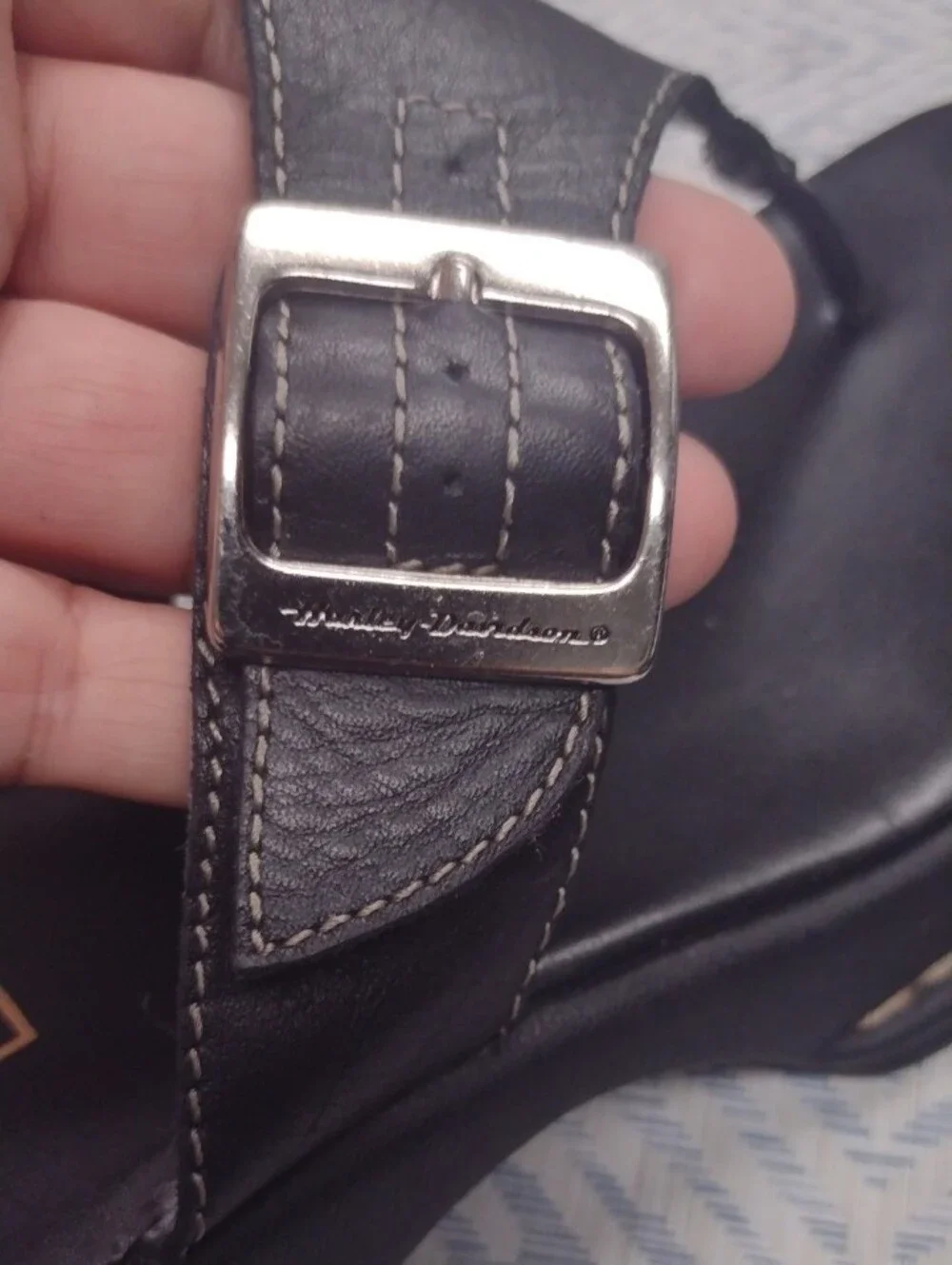 Harley-Davidson leather toe